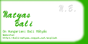 matyas bali business card