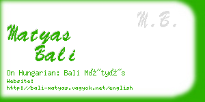 matyas bali business card